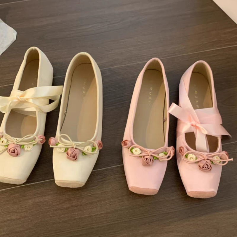 Embroidery Design - Vrouwen Flats Boog Marie Janes Schoenen