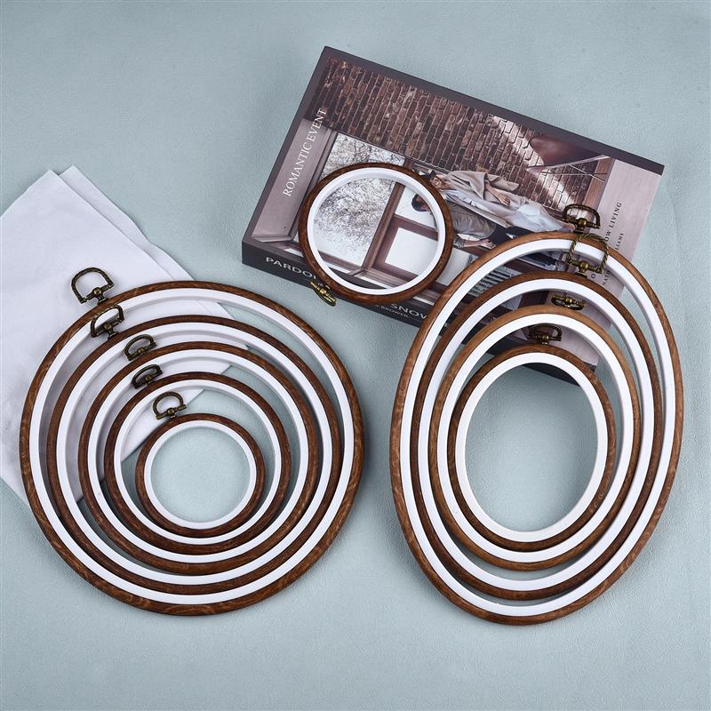 Embroidery Hoop Stand - Naai-gereedschap Ronde Ovale Houten Borduurringen Set