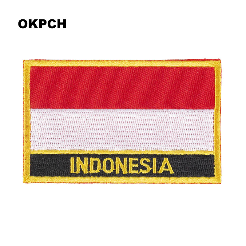 Embroidery In Indonesia - Borduurpatches met Indonesiëvlag Opstrijkbare zaag op
