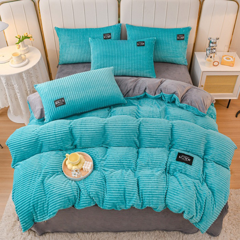 Embroidery And Quilting - 3-delige dekbedovertrekset winterwarm, dubbel, queensize, kingsize,