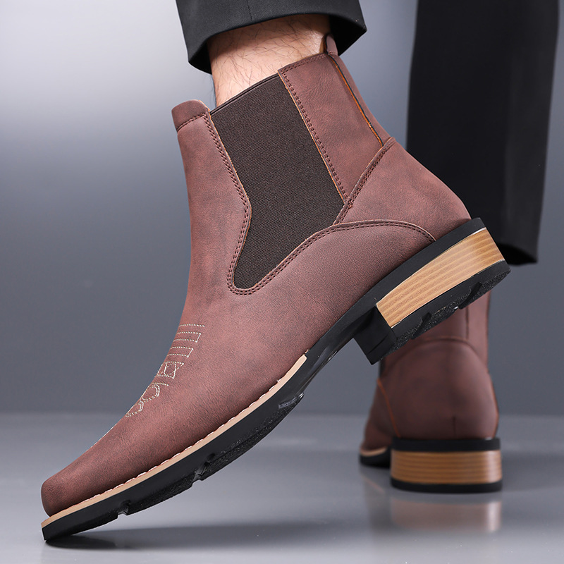 Embroidery On Leather - Chelsea Boots voor Heren, Hoge Kwaliteit