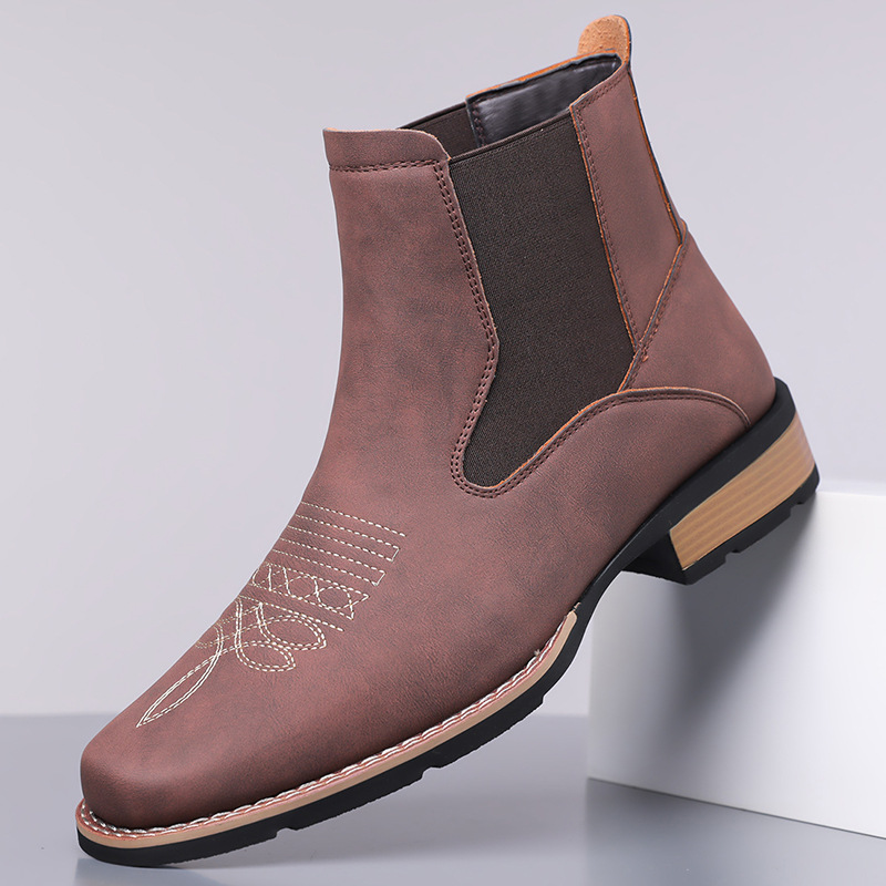 Embroidery On Leather - Luxe Chelsea Boots voor Heren, Hoge