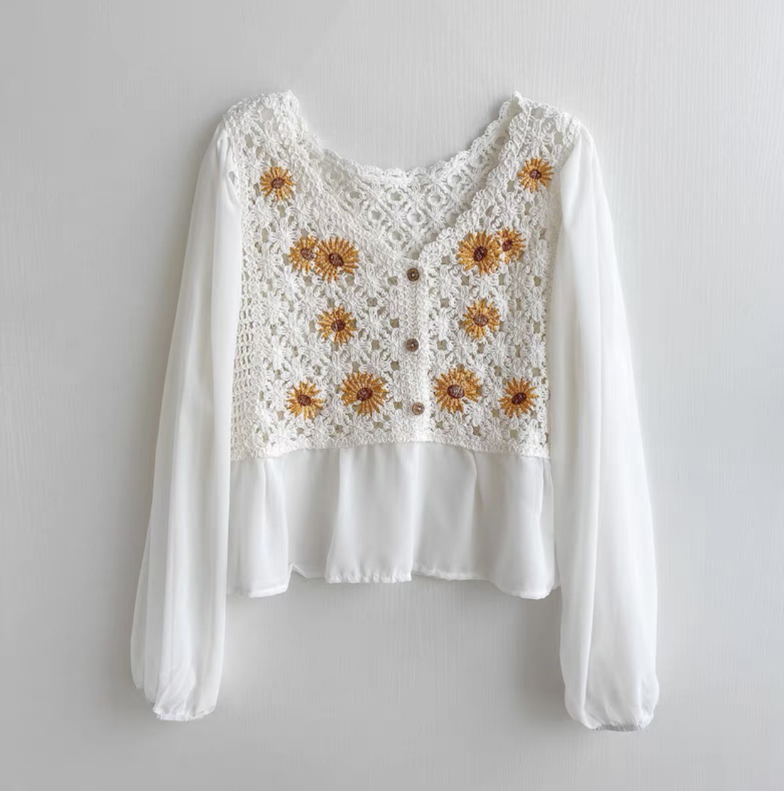 Haak Top Chiffon Bloem Borduur - Embroidery Daisy recensie en prijs