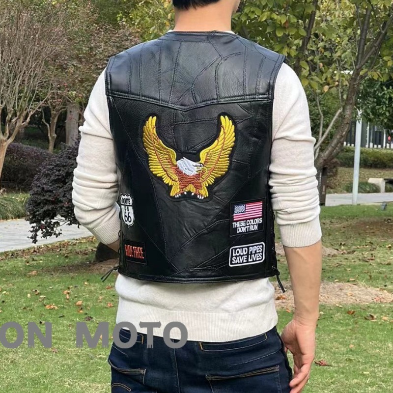 NIEUWE motorfietsvesten heren  - Embroidery On Leather recensie en prijs