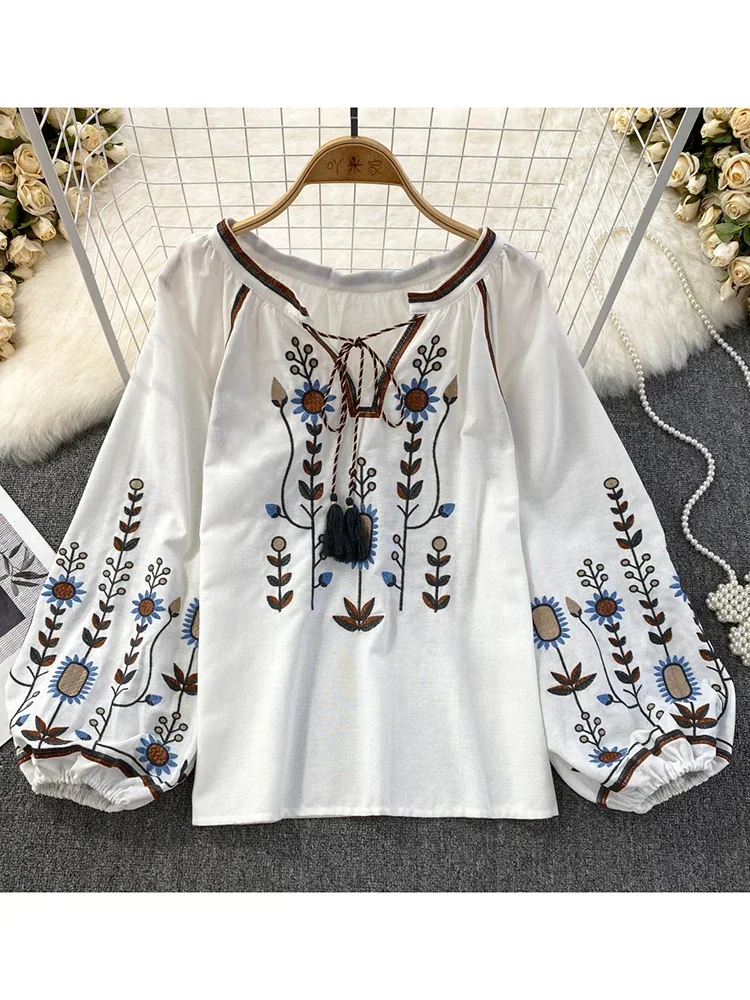 Vrouwen Lente Blouse Etnische  - Embroidery Uniform recensie en prijs