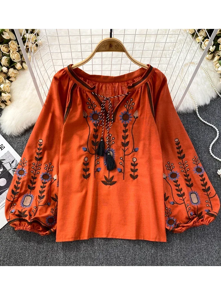Vrouwen Lente Blouse Etnische  - Embroidery Uniform recensie en prijs