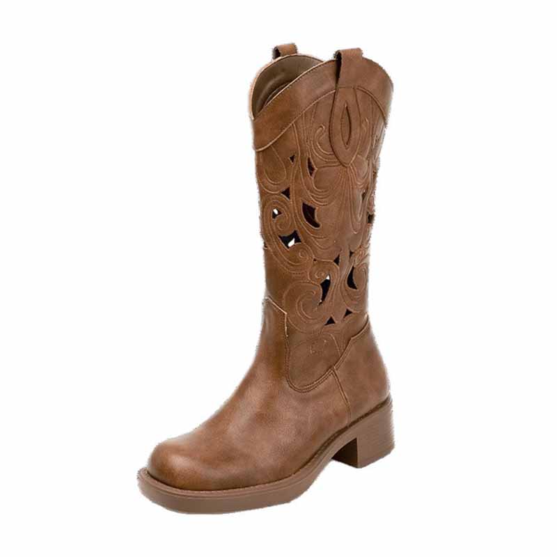 Mode Retro Elegante Bruine Cow - Embroidery On Leather recensie en prijs