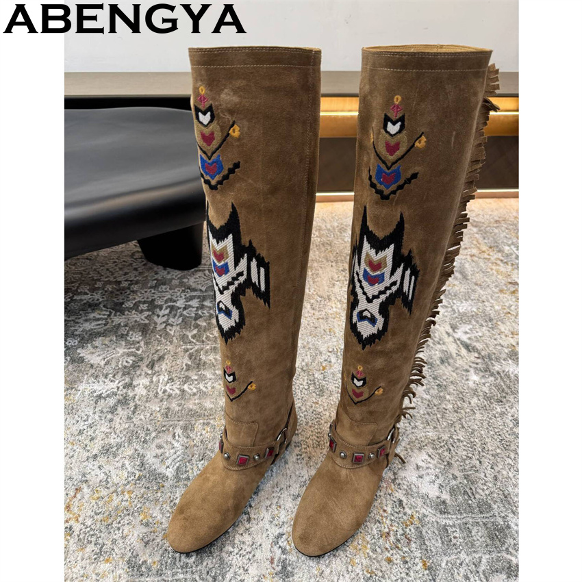 ABENGYA 2026 Winter Nieuwe Kni - Embroidery On Leather recensie en prijs