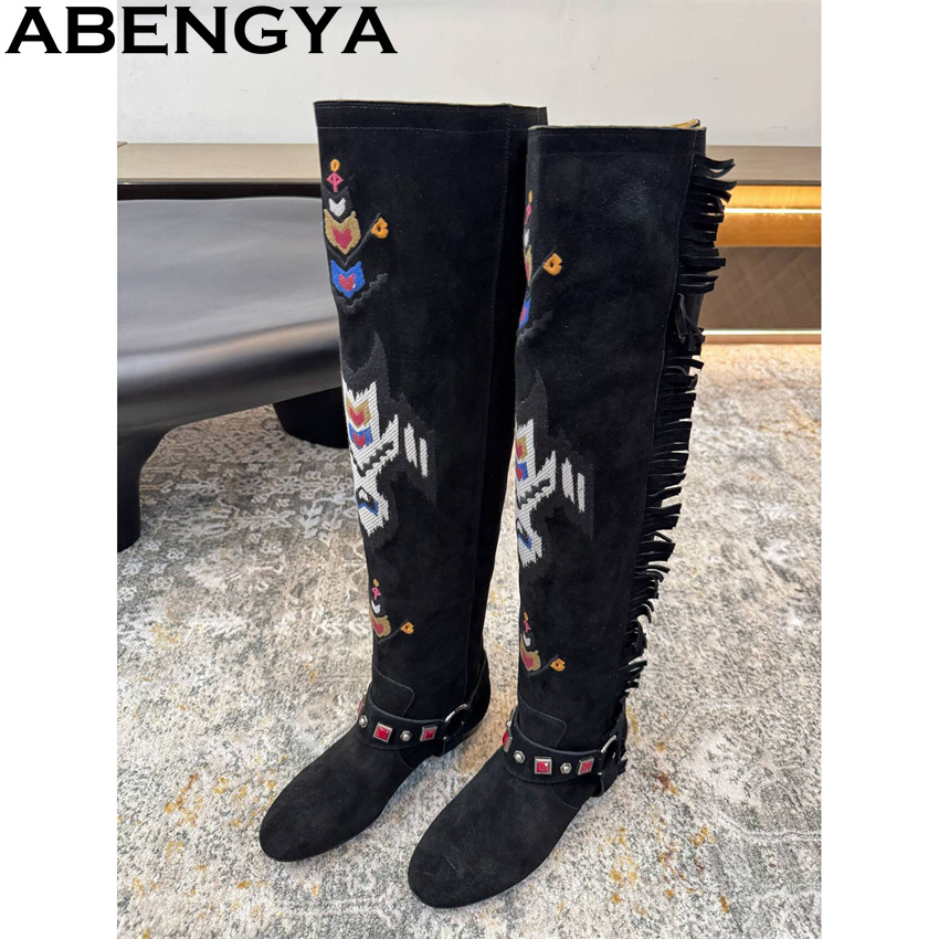 ABENGYA 2026 Winter Nieuwe Kni - Embroidery On Leather recensie en prijs