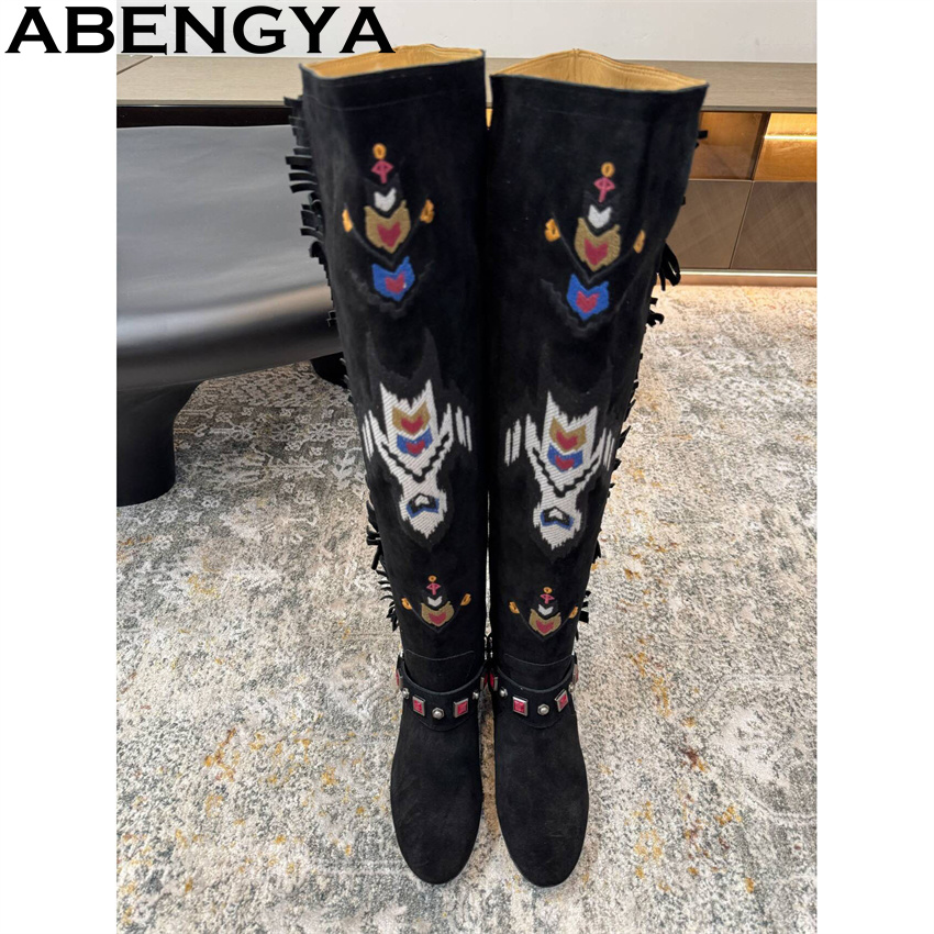 ABENGYA 2026 Winter Nieuwe Kni - Embroidery On Leather recensie en prijs