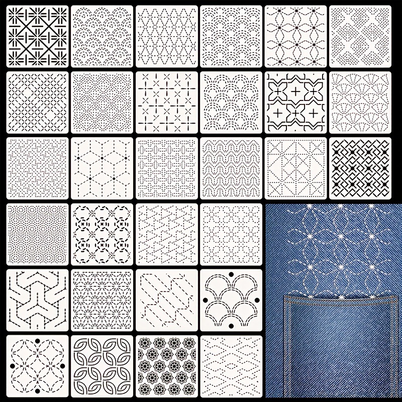 30 stuks borduursjablonen DIY  - Embroidery And Quilting recensie en prijs