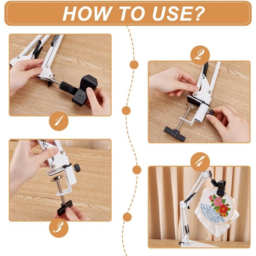 Wit borduurtafelstandaard Kit  - Embroidery Hoop Stand recensie en prijs
