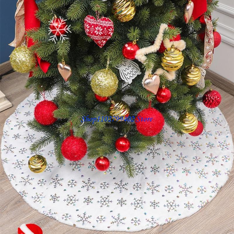 547f Wit pluche kerstboom rok  - Embroidery Xmas Decorations recensie en prijs