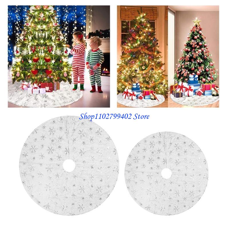 547f Wit pluche kerstboom rok  - Embroidery Xmas Decorations recensie en prijs