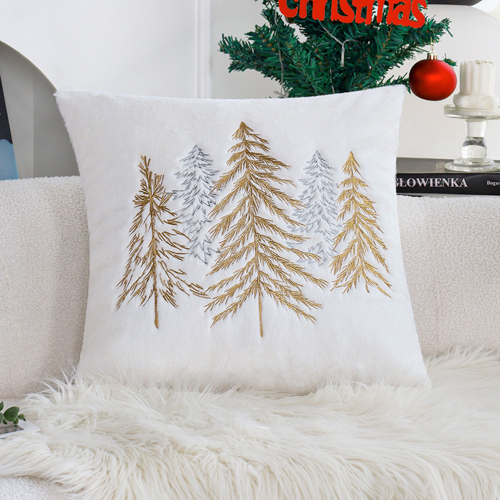 Kerst Faux Konijnenbont Kussen - Embroidery Xmas Decorations recensie en prijs